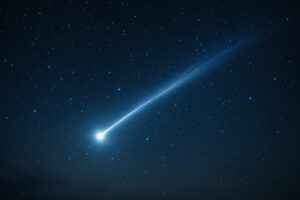 夜空を流れる流れ星の画像